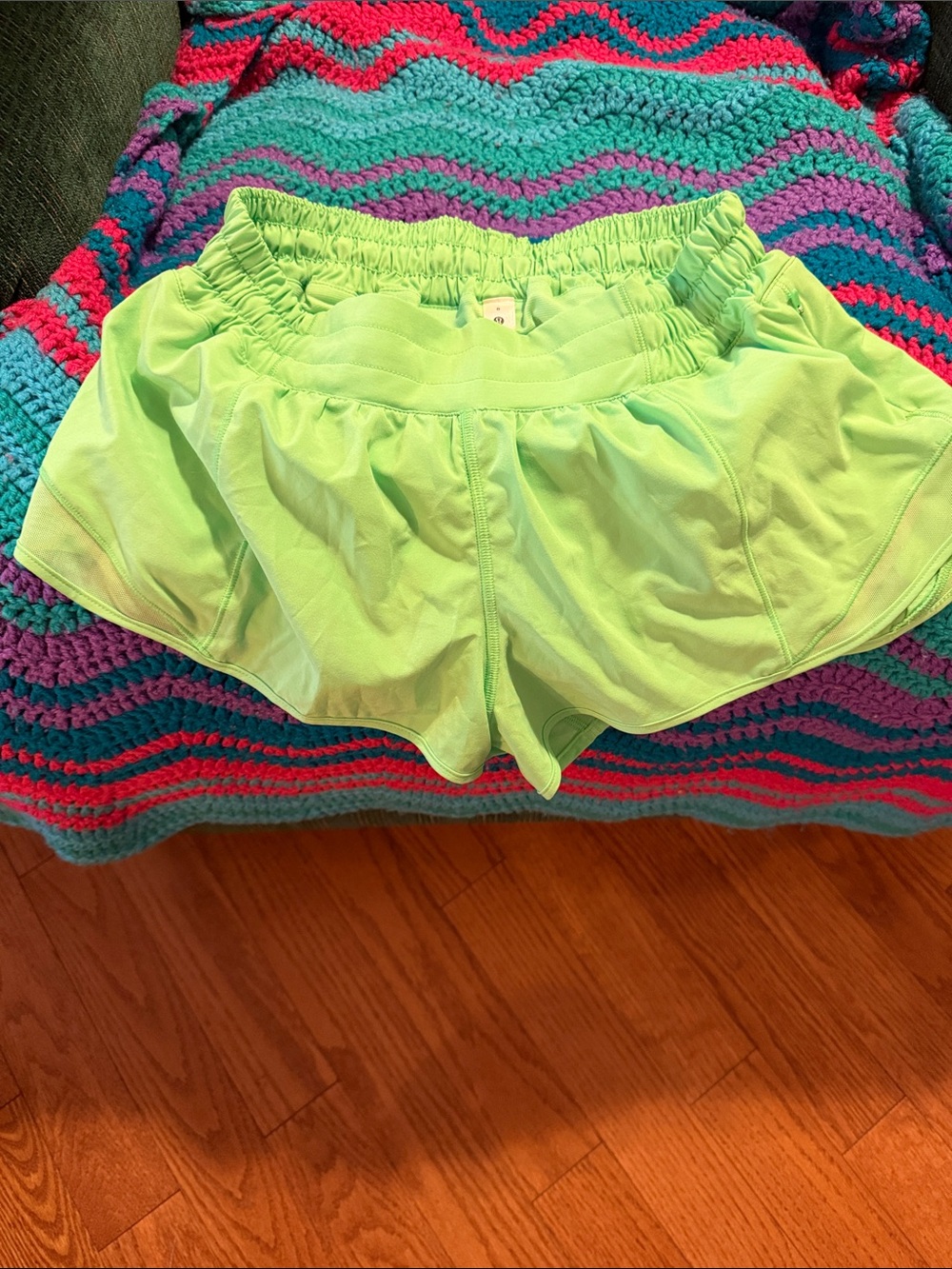 lululemon athletica Neon Lime Performance Running Shorts